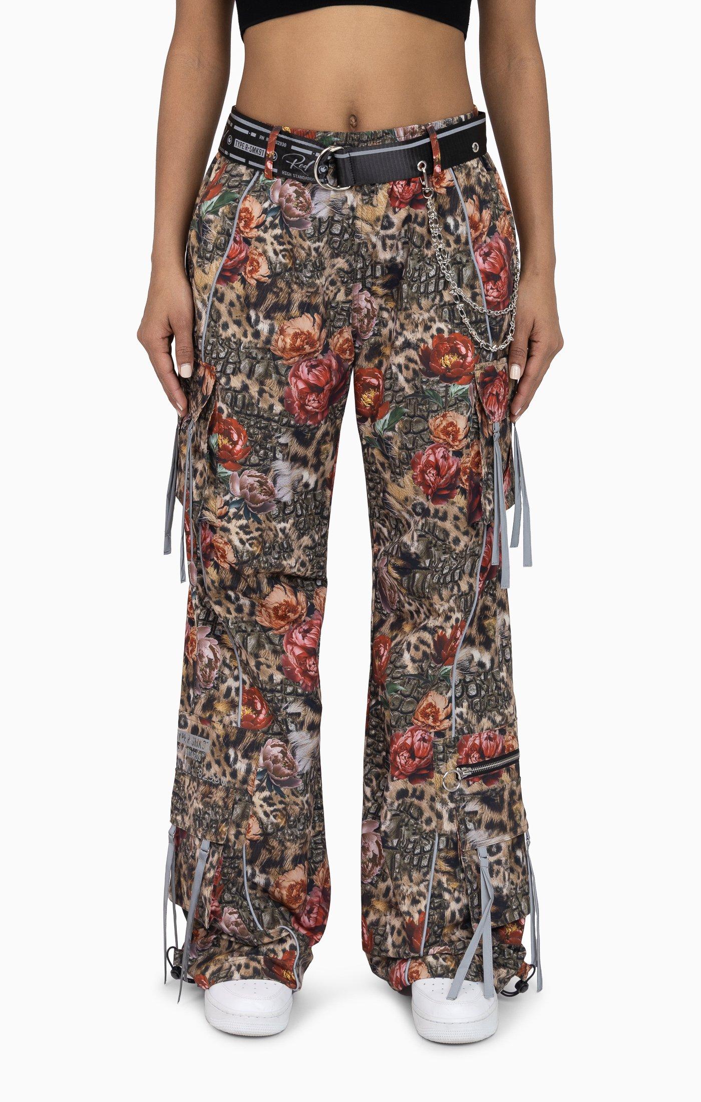 FA26 AOP FLORAL CHEETAH WOVEN PANT - MULTI-COLOR